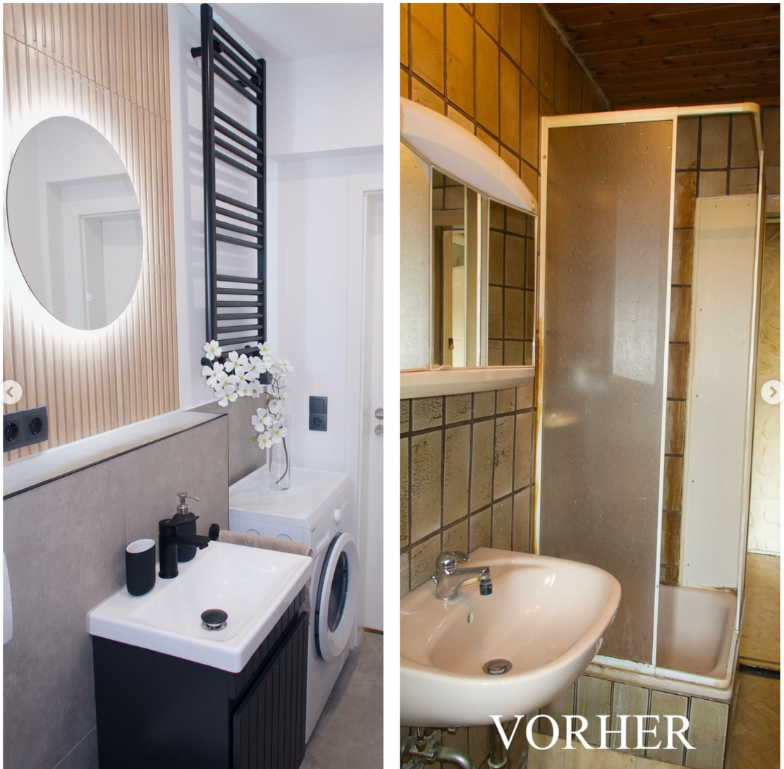 Modernes Badezimmer — Vorher Nachher